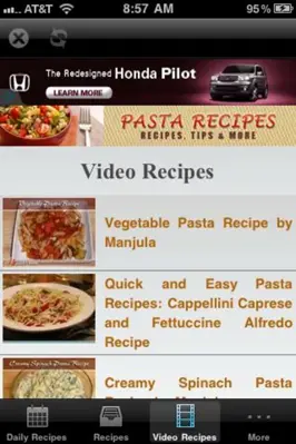 Pasta Recipes android App screenshot 0