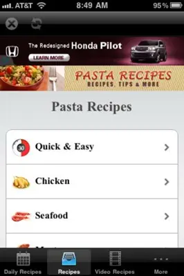 Pasta Recipes android App screenshot 2